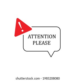 Attention please sign icon design.  isolated on white background. 