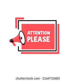 Attention Please Sign Megaphone Icon Important Stock Vector (Royalty ...