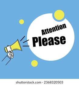 Attention please sign with megaphone simple design vector illustration