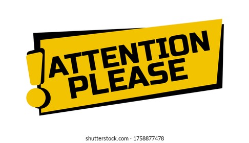 attention please sign on white background