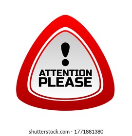 Attention Please Sign On White Background Stock Vector (Royalty Free ...