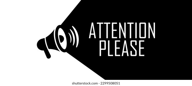 attention please sign on white background