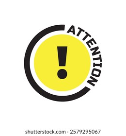 attention please sign on white background