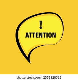 attention please sign on yellow background