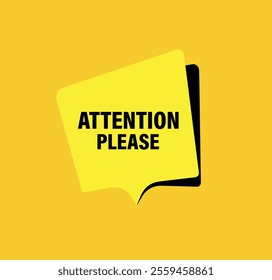 attention please sign on yellow background