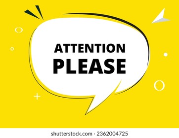 Attention please speech bubble text. Hi There on bright color for Sticker, Banner and Poster. vector illustration.
