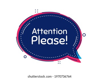 Attention please. Thought bubble vector banner. Special offer sign. Important information symbol. Dialogue or thought speech balloon shape. Attention please chat think speech bubble. Vector