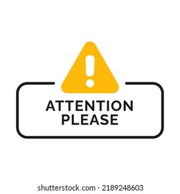 Attention Please Vector Sign Isolated On Stock Vector (Royalty Free ...