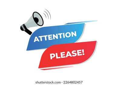 Attention please word illustration with megaphone