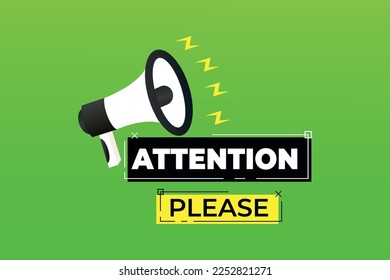 Attention please word with Shouting on megaphone vector illustration