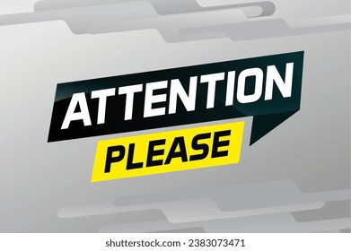 attention please word vector illustration concept, can use for, landing page, template, ui, web, mobile app, poster, banner, flyer