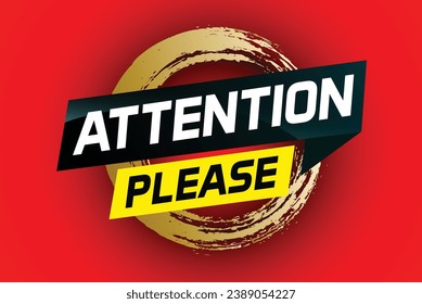 attention please word vector illustration concept, can use for, landing page, template, ui, web, mobile app, poster, banner, flyer