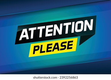 atención por favor concepto de ilustración de vector de palabras, puede usar para, página de inicio, plantilla, ui, web, aplicación móvil, afiche, banner, volante