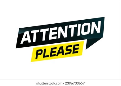 attention please word vector illustration concept, can use for, landing page, template, ui, web, mobile app, poster, banner, flyer