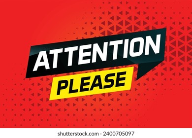atención por favor concepto de ilustración de vector de palabras, puede usar para, página de inicio, plantilla, ui, web, aplicación móvil, afiche, banner, volante