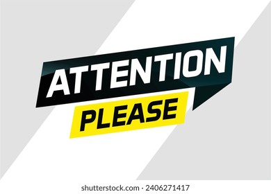 attention please word vector illustration concept, can use for, landing page, template, ui, web, mobile app, poster, banner, flyer

