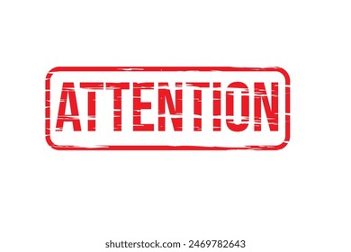 attention rectangular stamp on white background eps10