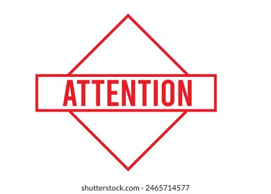 attention in red ink vector illustration