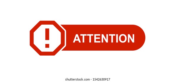 Attention red paper speech bubble. Red danger warning attention or exclamation sign in a speech bubble. Exclamation mark icon. Attention sign icon. Hazard warning symbol.