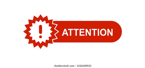 Attention red paper speech bubble. Red danger warning attention or exclamation sign in a speech bubble. Exclamation mark icon. Attention sign icon. Hazard warning symbol.