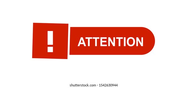 Attention red paper speech bubble. Red danger warning attention or exclamation sign in a speech bubble. Exclamation mark icon. Attention sign icon. Hazard warning symbol.