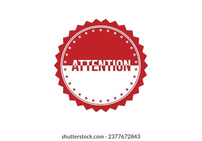Attention red ribbon label banner. Open available now sign or Attention tag.