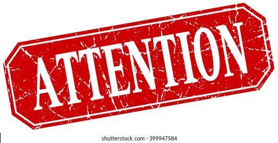 attention red square vintage grunge isolated sign. attention stamp. attention. attention sign