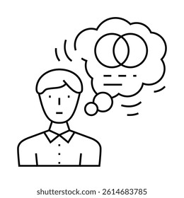 attention residue time management line icon vector. attention residue time management sign. isolated contour symbol black illustration