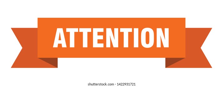 attention ribbon sticker. attention sign. attention banner