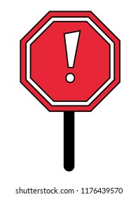 Attention road sign colorful