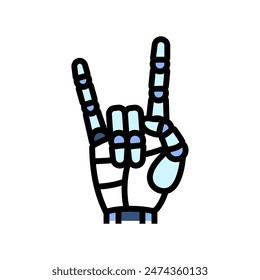 attention robot hand gesture color icon vector. attention robot hand gesture sign. isolated symbol illustration
