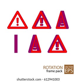 Attention rotating icon set of frames for animation