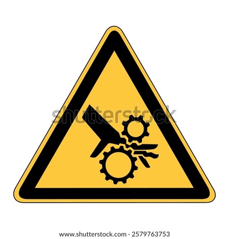 attention rotating machine parts, fingers cut off, crushed - icon, symbol, warning sign