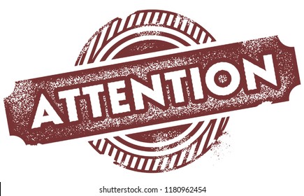 Attention Rubber Stamp