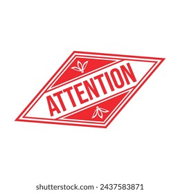 Attention Rubber stamp Design art Illustration 