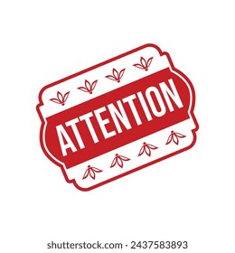 Attention Rubber stamp Design art Illustration 