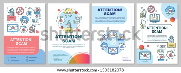 Attention Scam Brochure Template Fraud Warning Stock Vector (royalty 