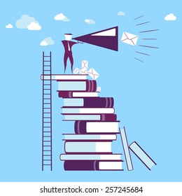 Attention, sending a Message, vector illustration