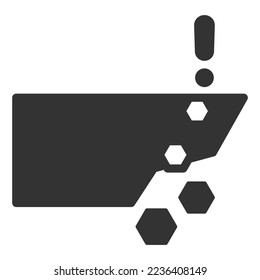 Attention, sheer cliff, don't stand on the edge - icon, illustration on white background, glyph style