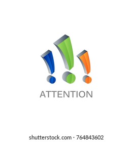 attention sign colored logo