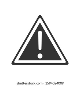 Attention sign. Danger, warning, hazard symbol. Isolated triangle with exclamation sign on white background. Vector illustration