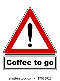 Attention sign with exclamation mark and added information