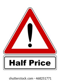 Attention sign with exclamation mark and added information