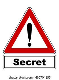 Attention sign with exclamation mark and added information