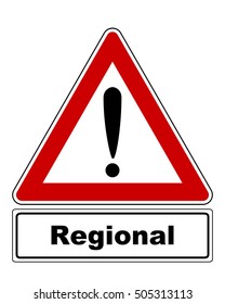 Attention sign with exclamation mark and added information