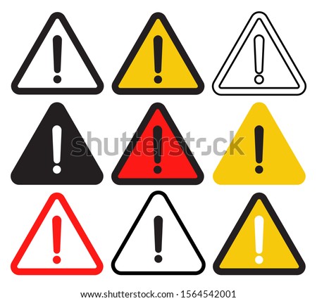 Attention sign with exclamation mark icon