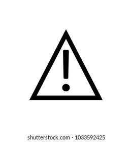 Attention sign with exclamation mark symbol. Vector illustration. Warning icon. Triangle.