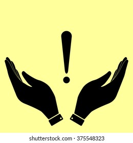 Attention sign. Flat style icon vector illustration.