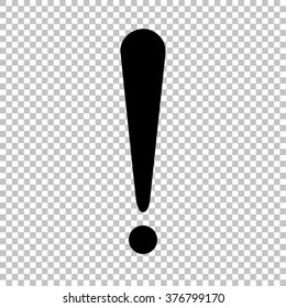 Attention sign. Flat style icon on transparent background