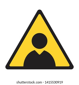 attention sign with human icon, triangle yellow and black